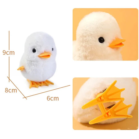 Yellow Jumping Chicken Wind-Up Plush Toy for Kids 2-4 Years