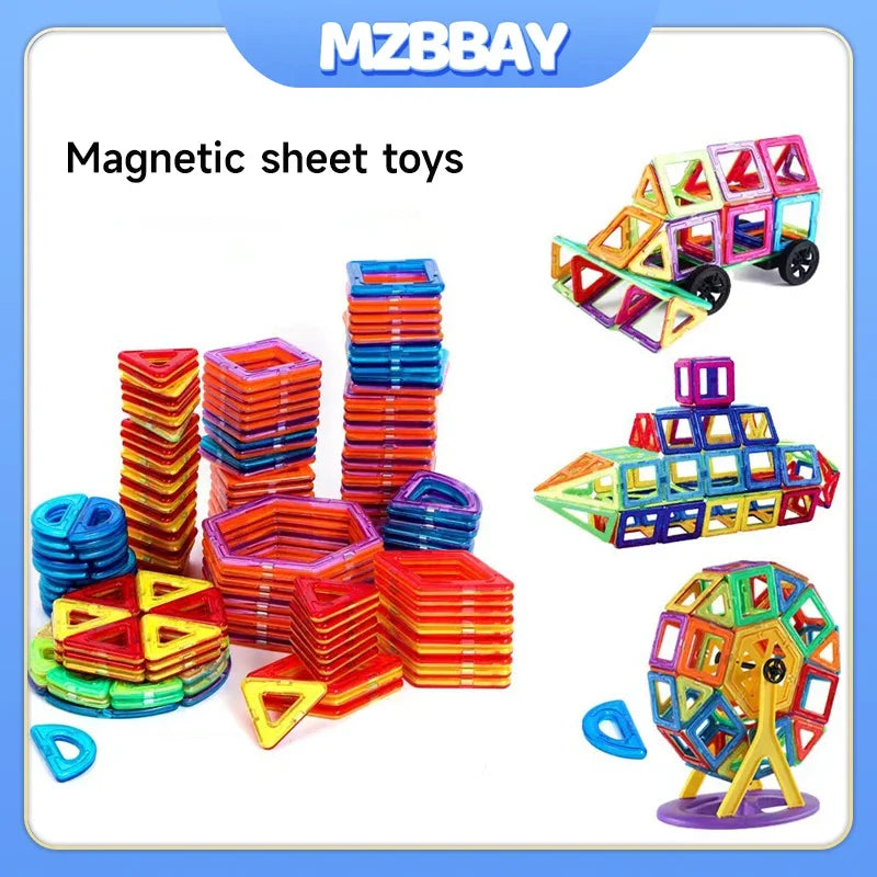 Big Magnetic Building Blocks Set for Kids - Montessori Educational Construction Toy, Perfect Gift for Boys &amp; Girls (20-100 Pieces)