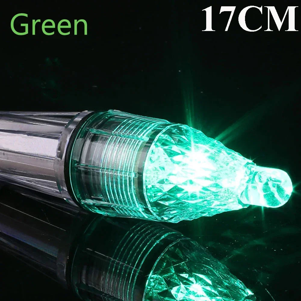 Deep Drop Underwater LED Lure Light &ndash; Night Fishing Glow Green 17CM / 10PCS