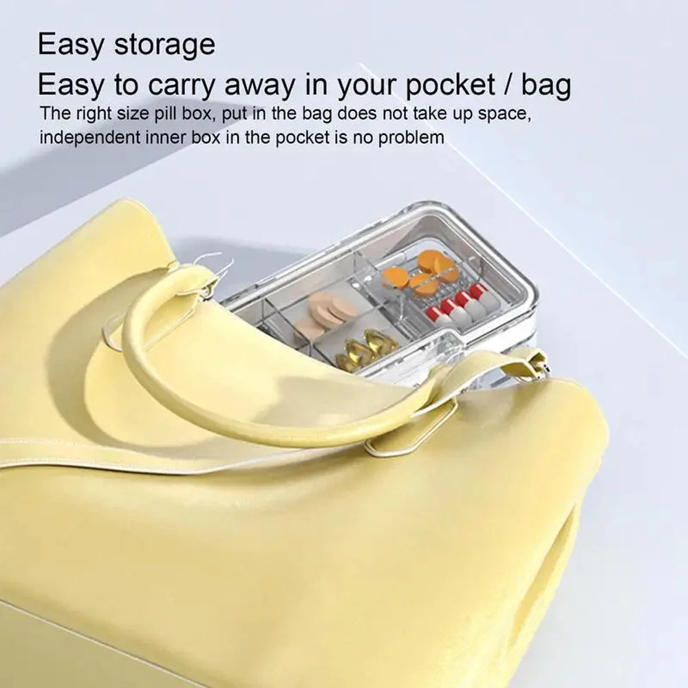 Pill Organizer with Cutter Crusher &ndash; Convenient Travel Solution for Medications