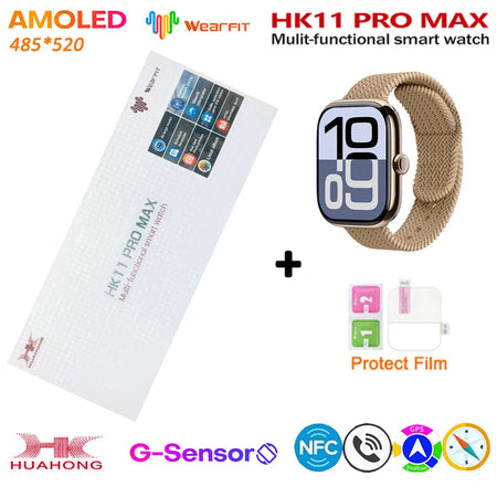 HK11 Pro Max Smartwatch 2025 &ndash; AI Chat Robot AMOLED Display gold