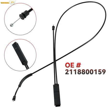 Engine Hood Release Cable A2118800159 For Mercedes E320 E350 E500 E55 E63 2006-2009 Rubber Bonnet Wire Kit by InterCyprus Trading Ltd