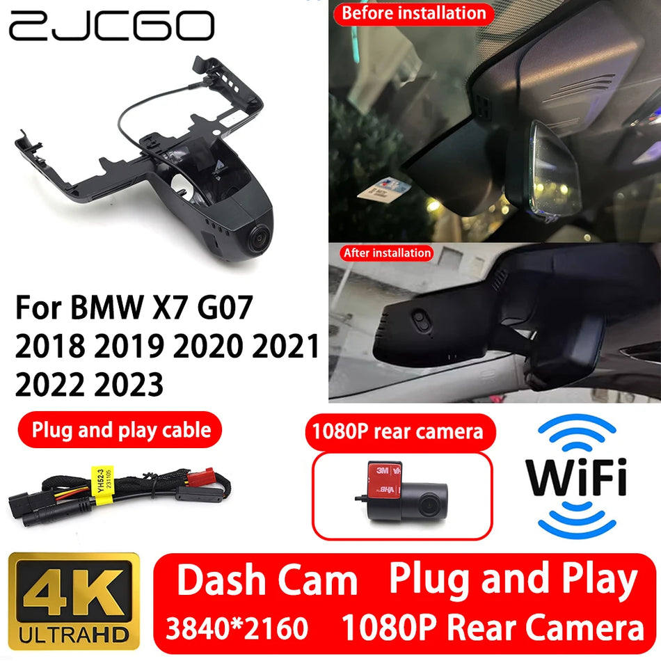 Dash Cam 4K Front and Rear WiFi Video for BMW X7 G07