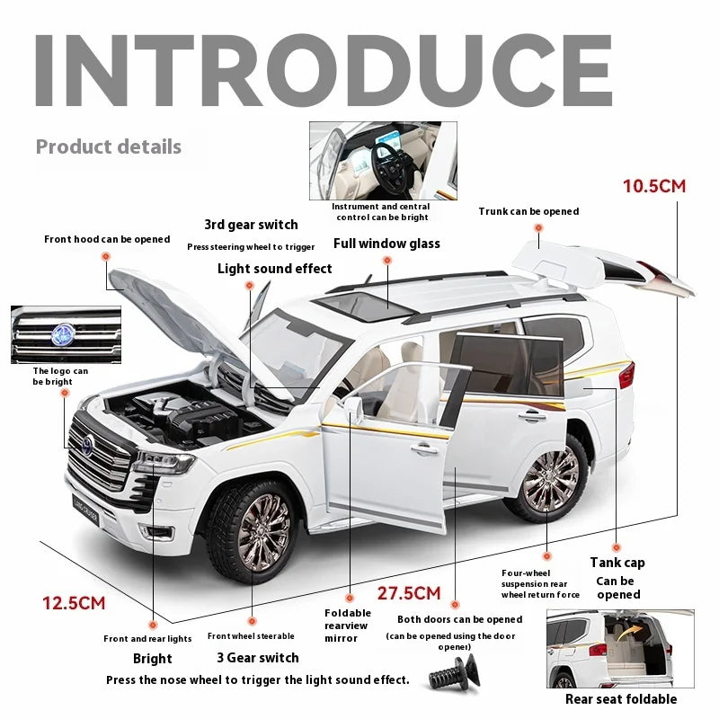 1:18 Scale Alloy Diecast SUV Model for Toyota Land Cruiser LC300