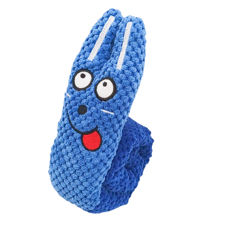 Interactive Indestructible Dog Puzzle Feeder Toy - Plush Snail with Sound &amp; Squeak for Puppies &amp; Resistant Chew Play Blue