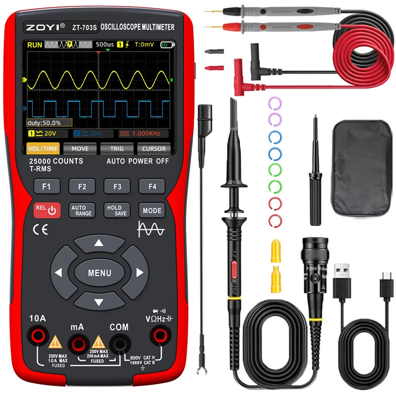 ZOYI ZT-703S 3-In-1 Oscilloscope Multimeter &ndash; 3.5 Display