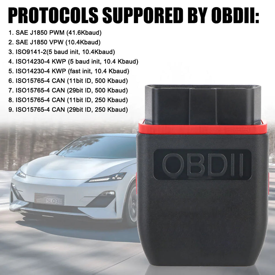 Считыватель кодов OBD2 Bluetooth 5.0, диагностический инструмент ELM327 V1.5, ABS-пластик