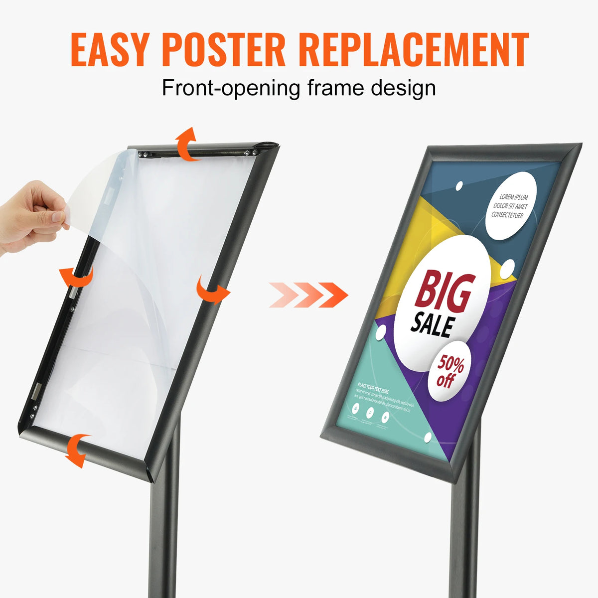 Vevor SW-05 Pedestal Sign Holder &ndash; Portrait or Landscape