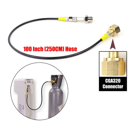 Soda Water Stream Maker Blue Cylinder &ndash; CO2 Adapter Kit CGA320  (250CM)