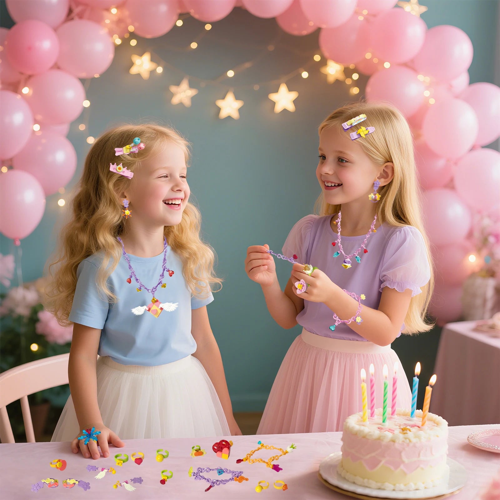 Coolplay Cartoon Princess Jewelry Set &ndash; Creative DIY Building Block Accessories