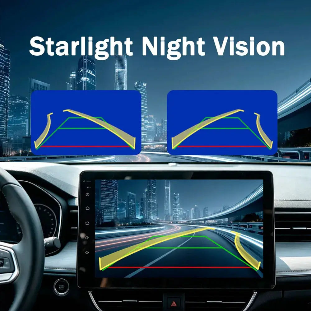 AHD 720P CCD Dynamic Trajectory Car Reverse Backup Camera, Adjustable Mount Bracket Starlight Night Vision Waterproof Dual Signa by InterCyprus Trading Ltd