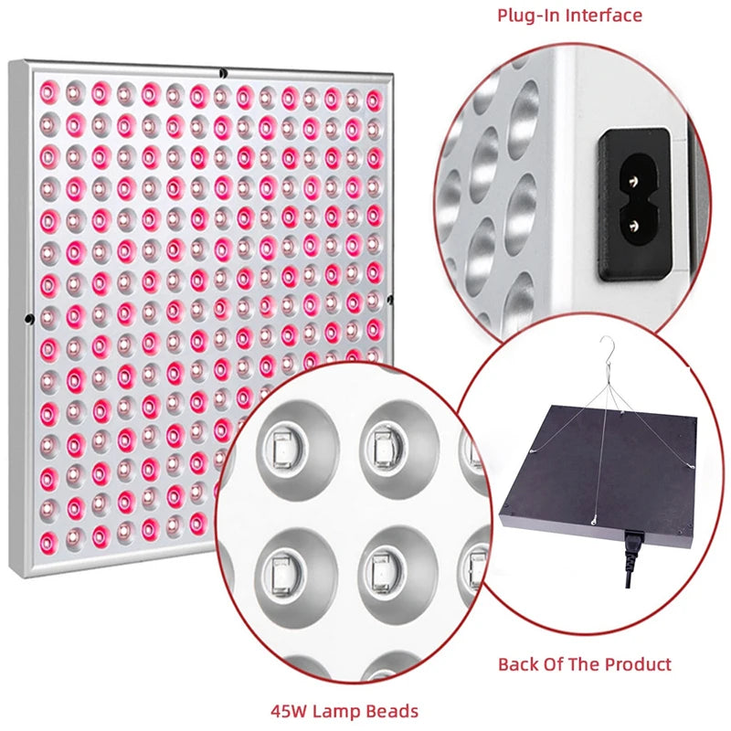 LED Red Light Therapy Panel Lamp 225 LEDs &ndash; Anti Aging
