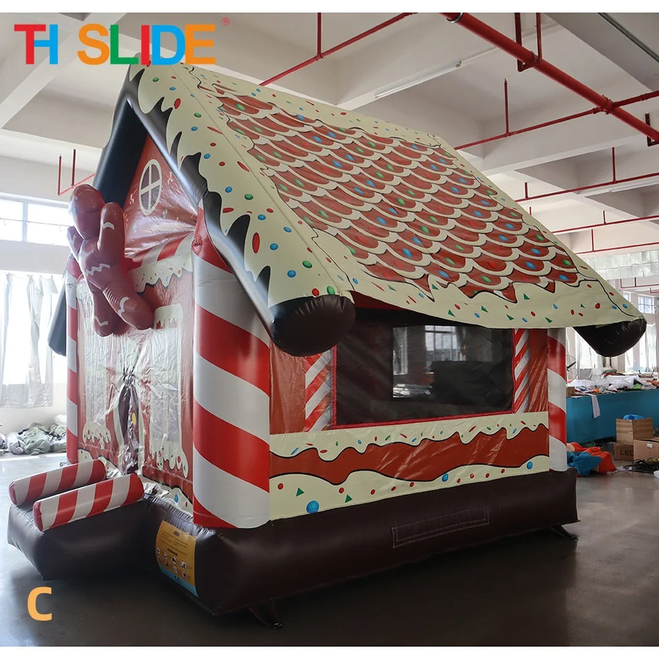 Χριστουγεννιάτικο Φουσκωτό Κάστρο Άλματος Σπίτι από Μπισκότο PVC