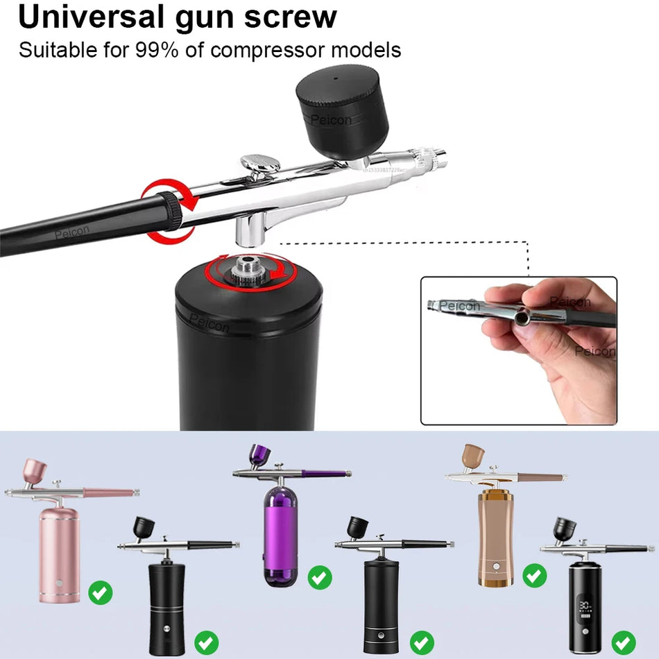 Pistolet à air comprimé mini pour modèles et gâteaux, buse de 0,3 mm, portable avec kit