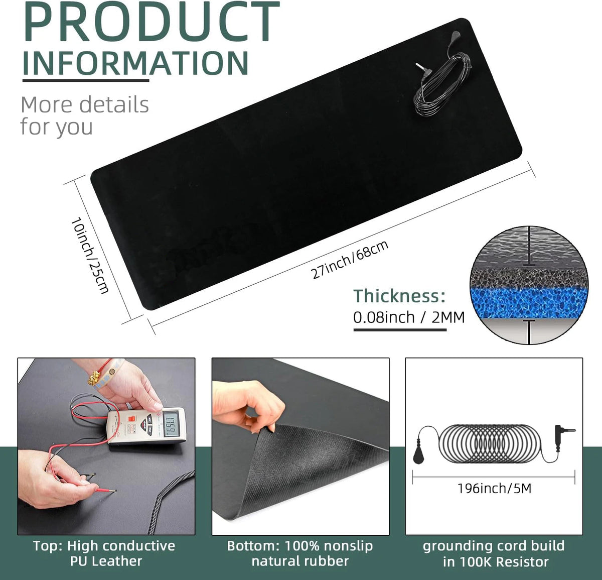 25X68CM Universal Feet Grounding Mats &ndash; Better Sleep Support