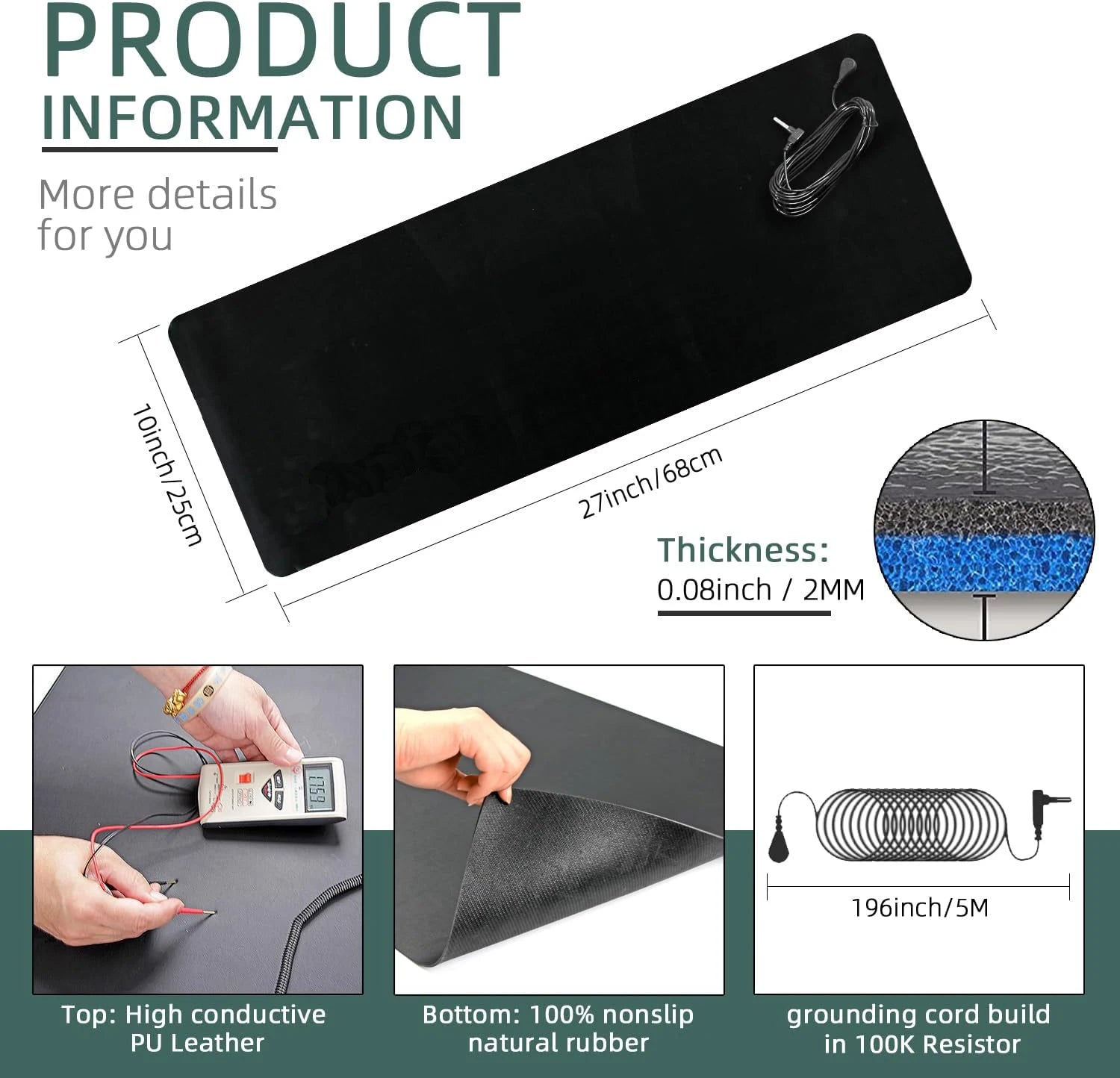 25X68CM Universal Feet Grounding Mats &ndash; Better Sleep Support