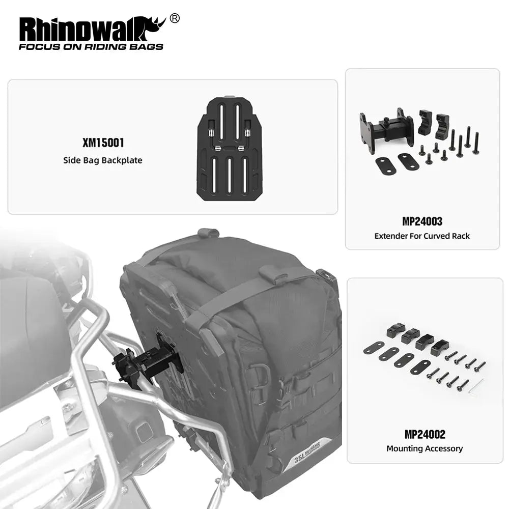 Rhinowalk Side Bag Accessories For MJX2004 To Install Bag To Fit Irregularly Curved Rack Extender Avoid Exhaust Pipe Install by InterCyprus Trading Ltd