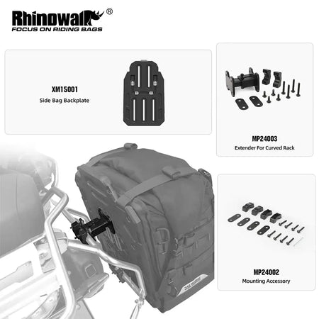 Rhinowalk Side Bag Accessories For MJX2004 To Install Bag To Fit Irregularly Curved Rack Extender Avoid Exhaust Pipe Install by InterCyprus Trading Ltd
