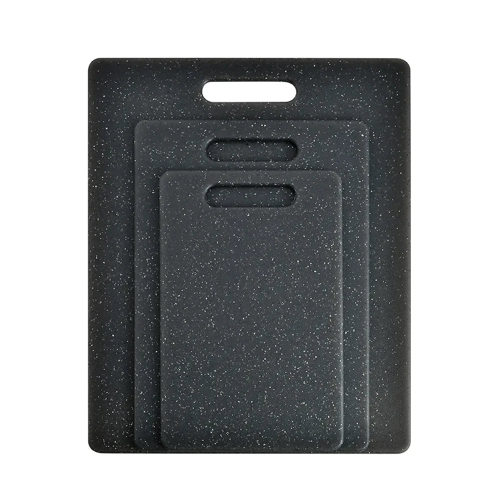Imitation Stone Grain Plastic Chopping Board &ndash; Durable and Non-Toxic Design Black 3Pcs