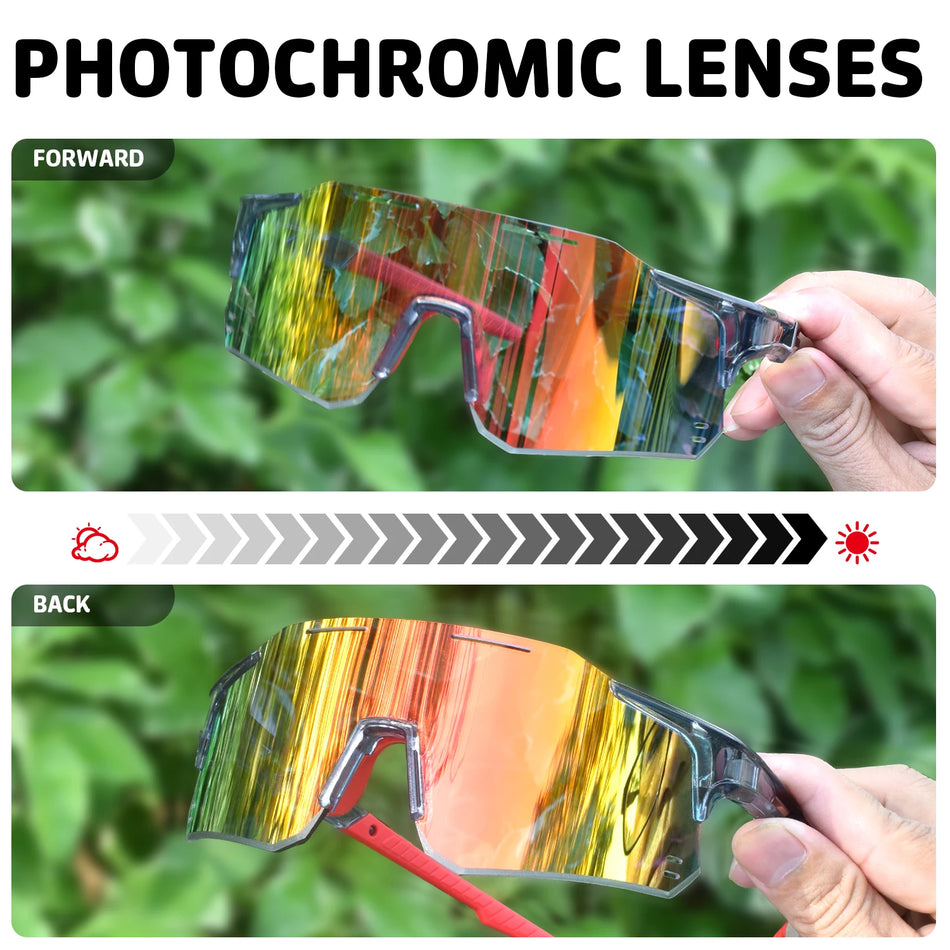 Фотохромные велосипедные солнцезащитные очки UV400, оправа TR-90, унисекс спортивные очки