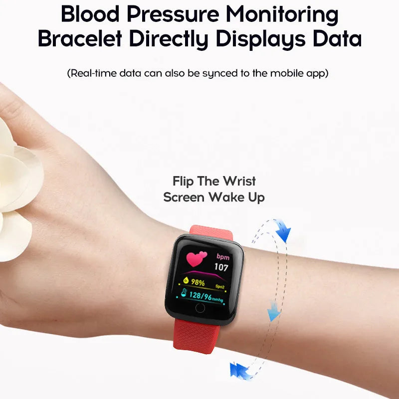 🟠 D13 Smart Watch Men Pression Pression Αδιάβροχο Smartwatch Γυναίκες καρδιακής συχνότητας παρακολούθησης Fitness Tracker Sport για Android iOS