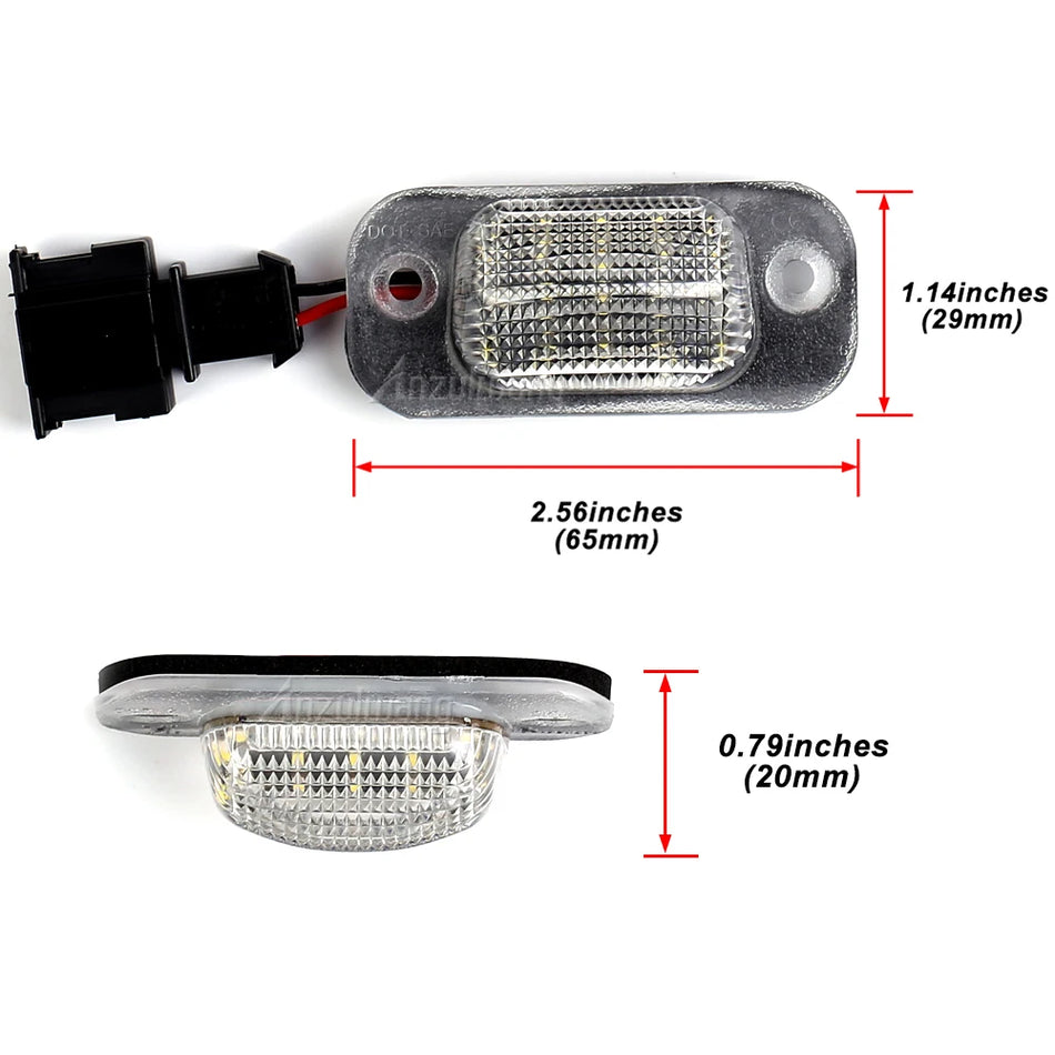 2Pc LED License Plate Lights For VW Golf MK3 Polo III Seat Cordoba