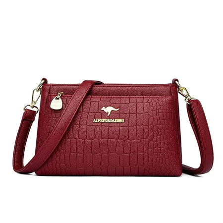 VANDERWAH Soft Leather Luxury Tote Handbag for Women Winered