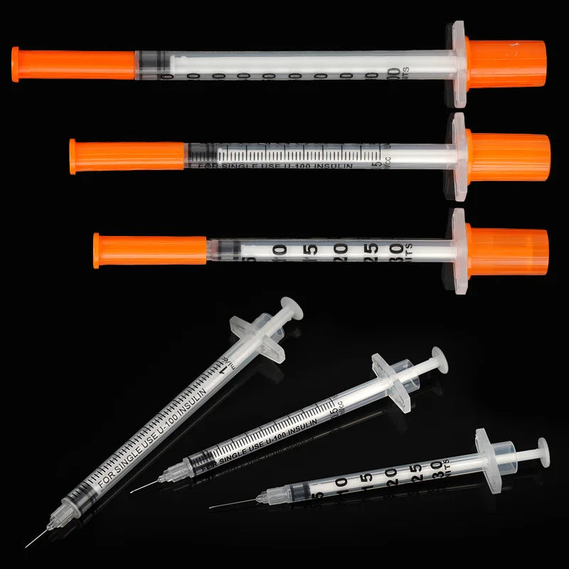 Disposable Plastic Veterinary Syringe With Orange Cap For Pets And Farm Animals