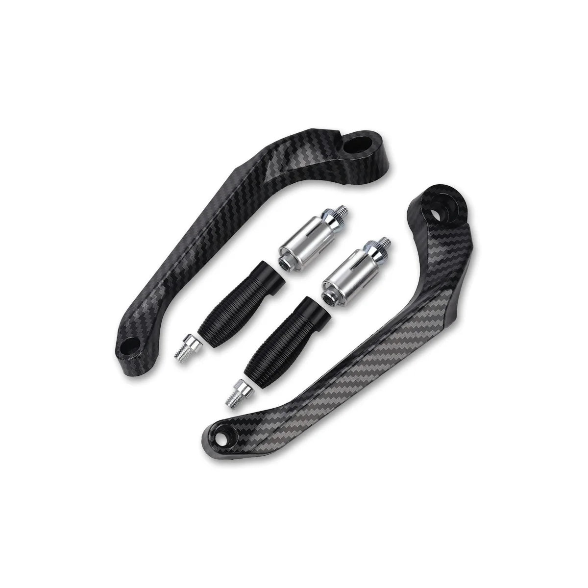 Motorcycle Brake Clutch Lever Hand Guard Protector &ndash; Durable Carbon Black Design 2pcs Black