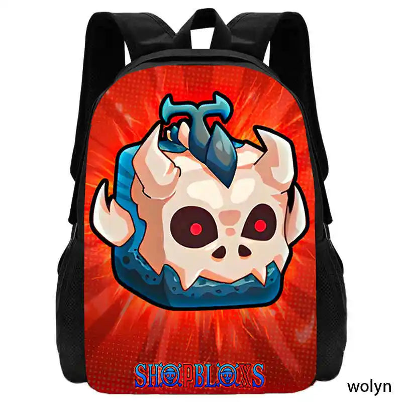 Wolyn Blox Anime Fruits School Backpack for Kids Color001 3 / 15 inches / CHINA
