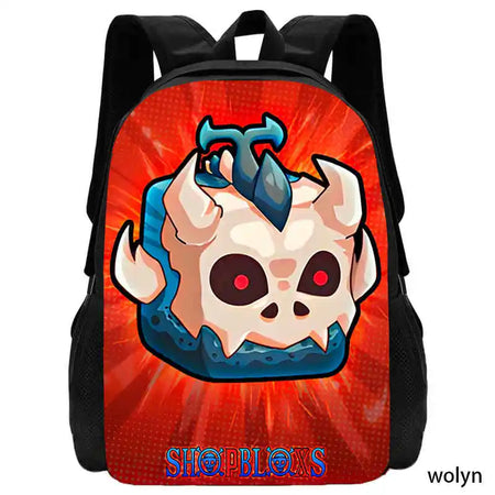 Wolyn Blox Anime Fruits School Backpack for Kids Color001 3 / 15 inches / CHINA