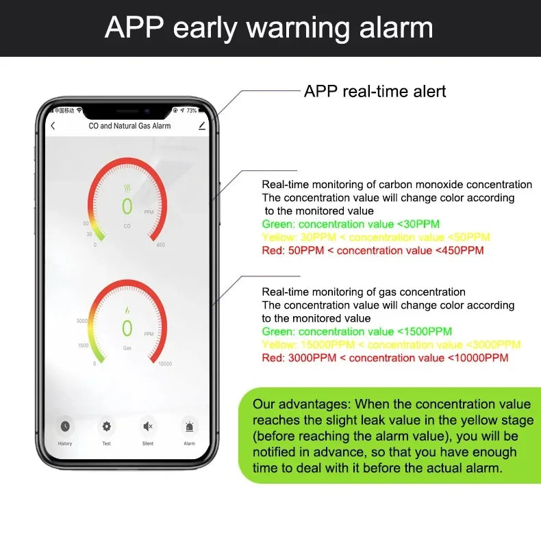 Tuya Smart Life Gas CO Detector - WiFi Remote Monitor