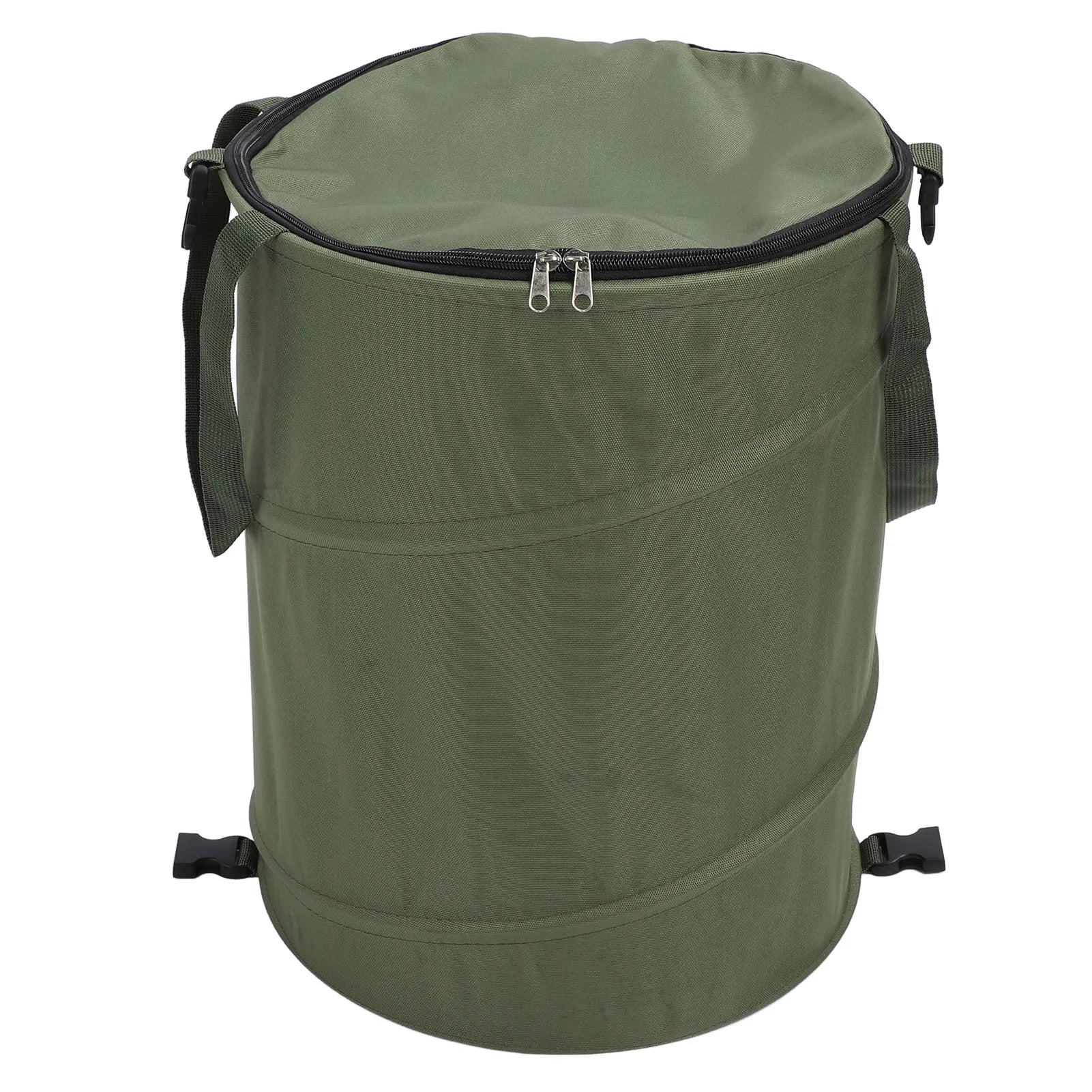 Camping Trash Can &ndash; Large 37.8L Capacity Foldable With Lid army green