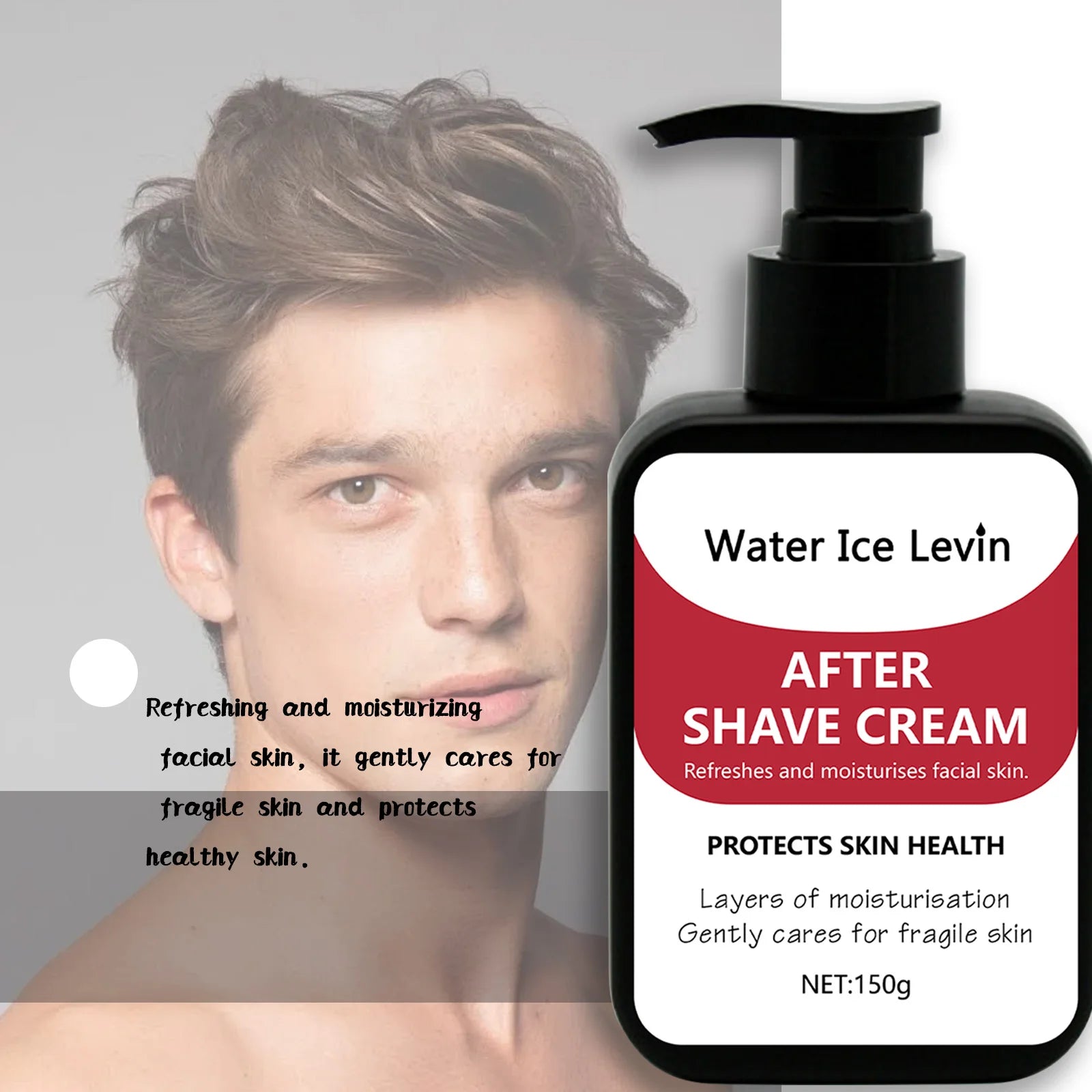 Water Ice Levin Men's Collagen After Shave Cream &ndash; Firming and Hydrating Formula