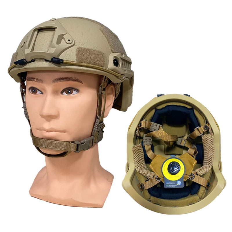 AnruiGe Tactical Bulletproof Helmet IIIA MICH &ndash; Lightweight Wendy Sand color