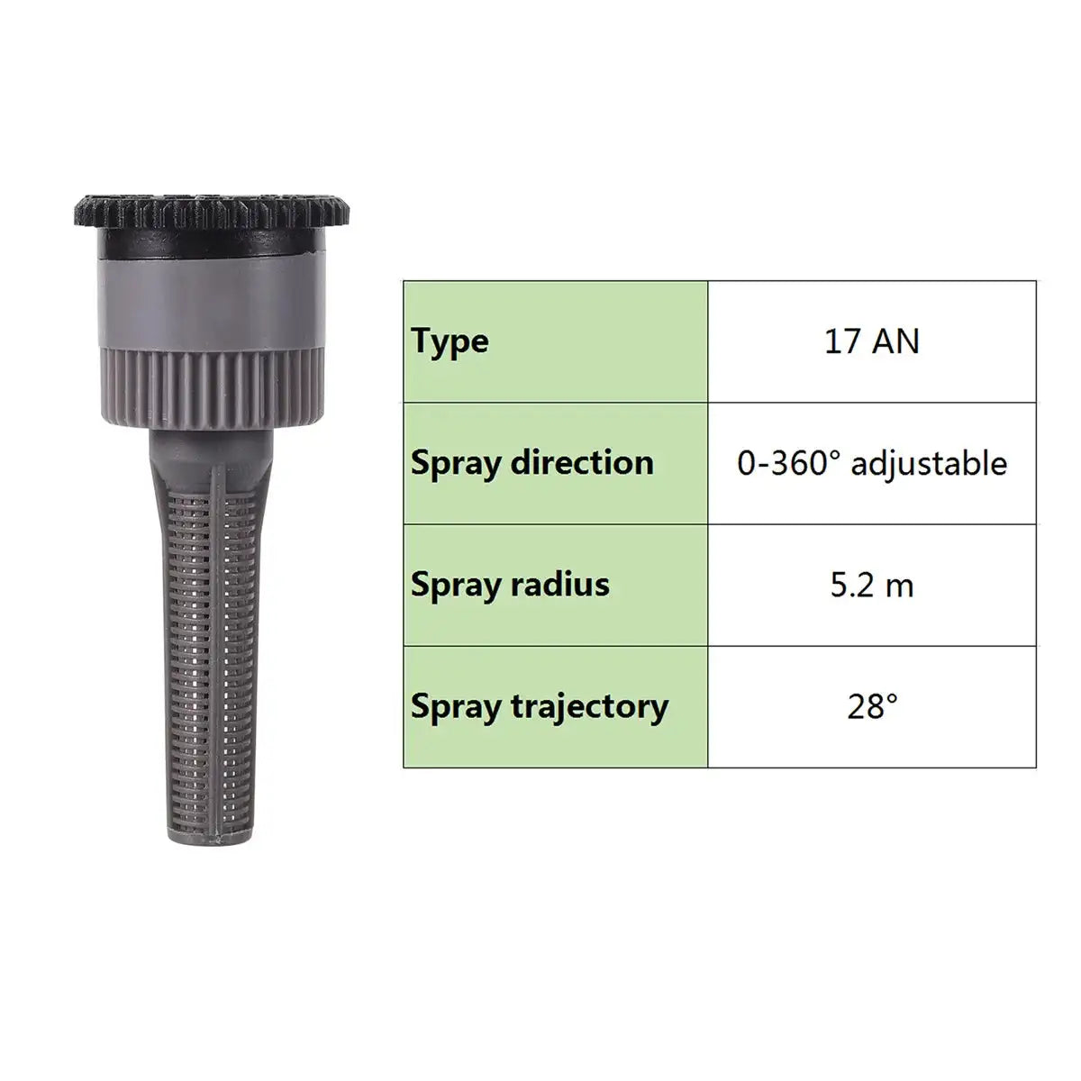 360&deg; Adjustable Popup Watering Sprinkler Nozzle for Efficient Garden Irrigation 17AN
