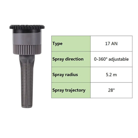 360&deg; Adjustable Popup Watering Sprinkler Nozzle for Efficient Garden Irrigation 17AN