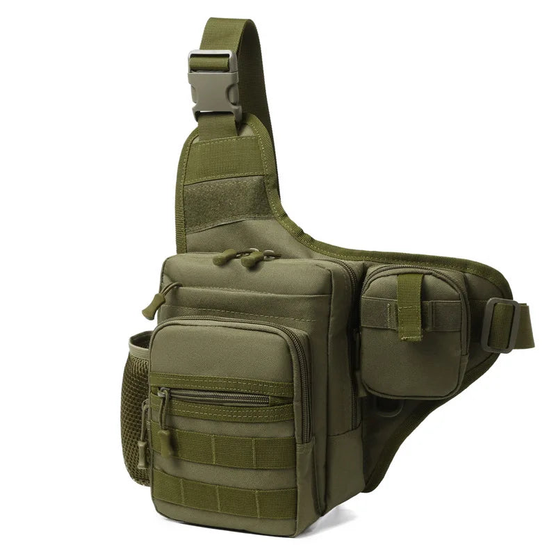 Camping Climbing Bag Chest Pouch &ndash; Crossbody Molle Utility Army Green
