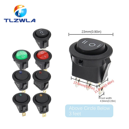 TLZWLA Round Rocker Switch &ndash; LED Illuminated Design for Versatile Usage