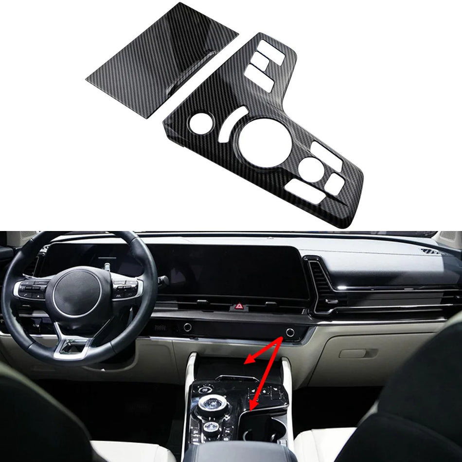 Center Console Gear Shift Panel Cover Trim For Kia Sportage NQ5 ABS Chrome Interior Accent