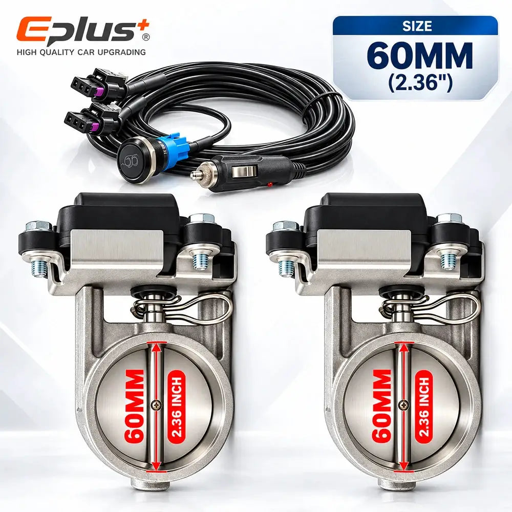 EPLUS Universal with Button Switch Stainless Steel Electric Exhaust Valve Kit Car Exhaust Pipe Electronic Muffler Valve by InterCyprus Trading Ltd