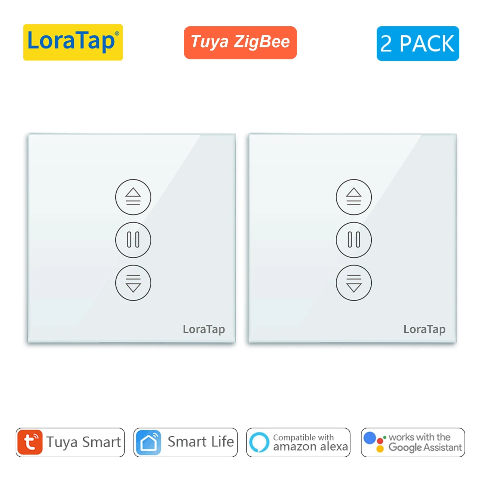 LoraTap ZigBee Curtains Roller Controller &ndash; Remote Control White 2 PACK / CHINA