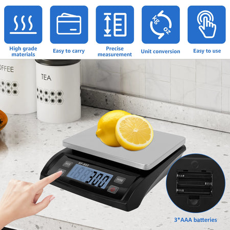 30kg/66lb Digital Kitchen Scale With LCD &ndash; Large Capacity