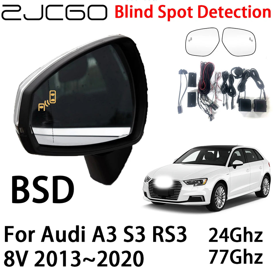 Audi A3 S3 RS3 8V için LED ve Sesli Uyarılar ile İki Sensör mmWave İzleme Kör Nokta Radar Uyarı Sistemi