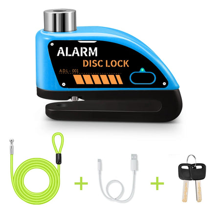 Extractme Motorcycle Alarm Disc Brake Lock &ndash; 110dB Alarm C With Rope