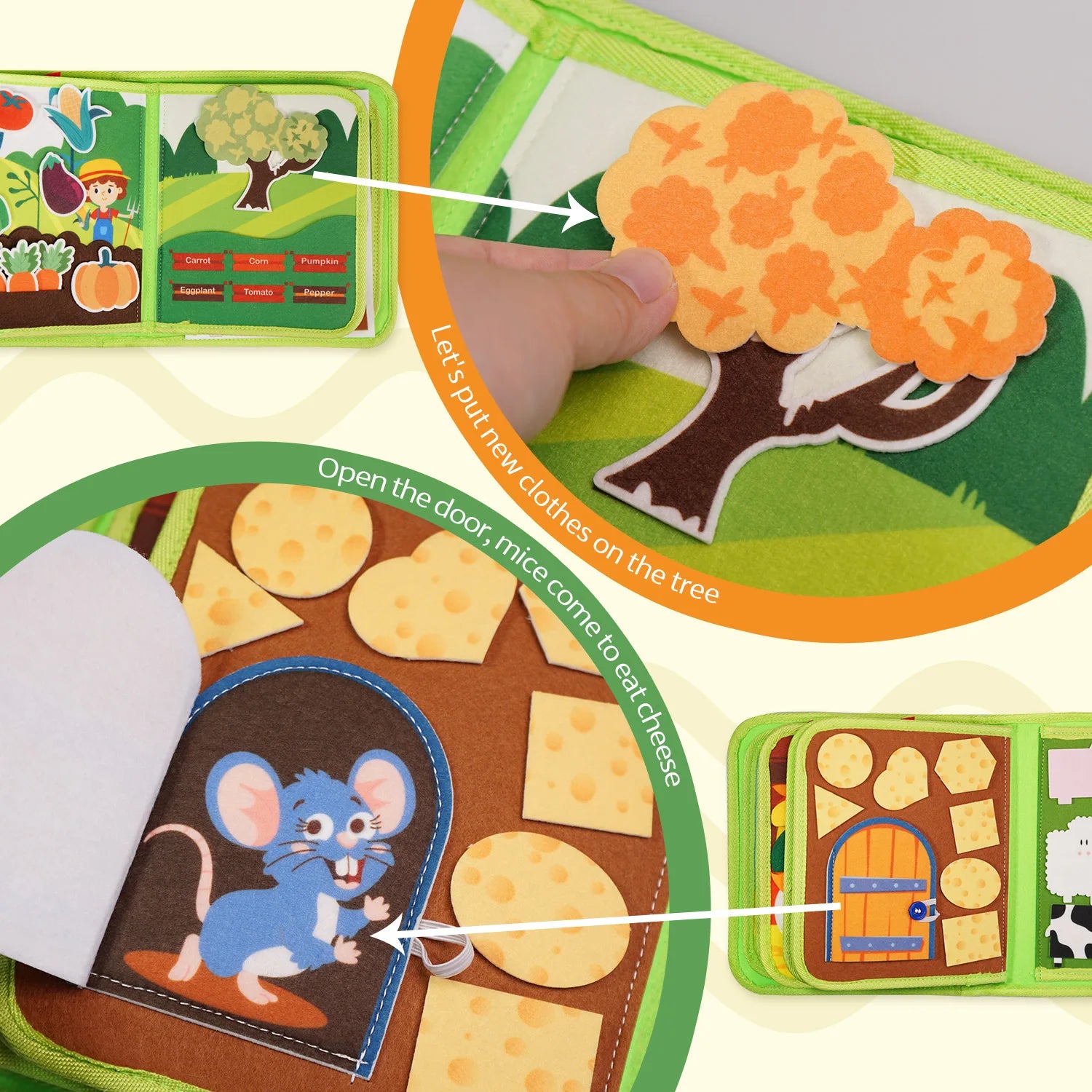 Children's 3D Farm Felt Storybook - Interactive Busy Board
