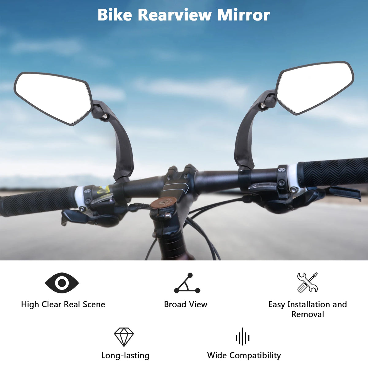 A Pair Bike Rearview Mirror &ndash; High Clarity Adjustable