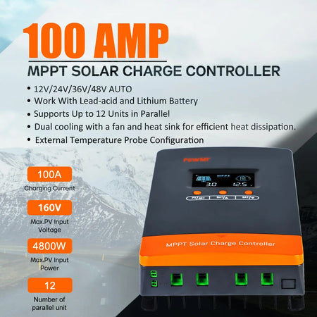 Powermr 100A Solar Charge Controller - MPPT High Efficiency