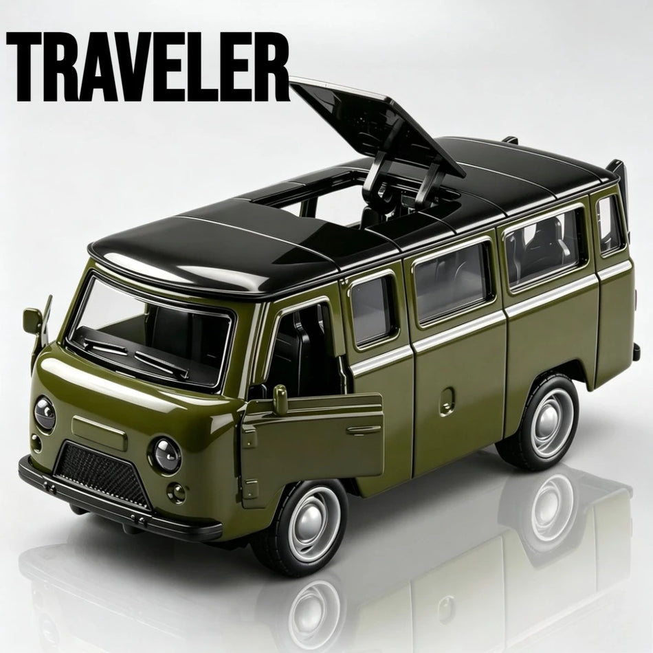 Model avtomobila v merilu 1:36 z aluminijastim ohišjem za UAZ Traveler