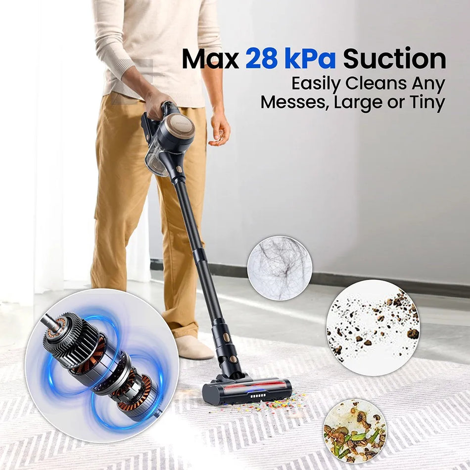 Proscenic P11 Lite Cordless Vacuum Cleaner with Auto Hair Detangling, 28kPa Max Suction, 35-Min Run Time